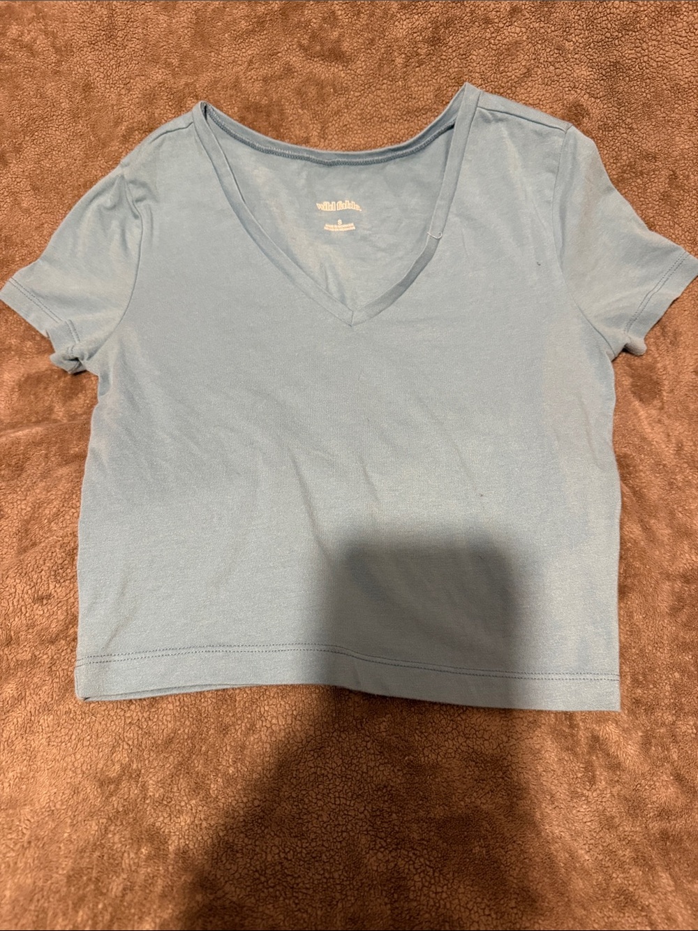 wild fable Light Blue V‑Neck Crop Top